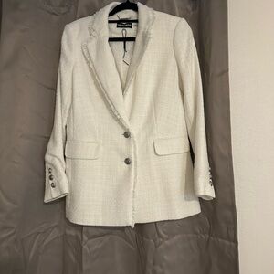Karl Lagerfeld White Women's Blazer with Silver Buttons